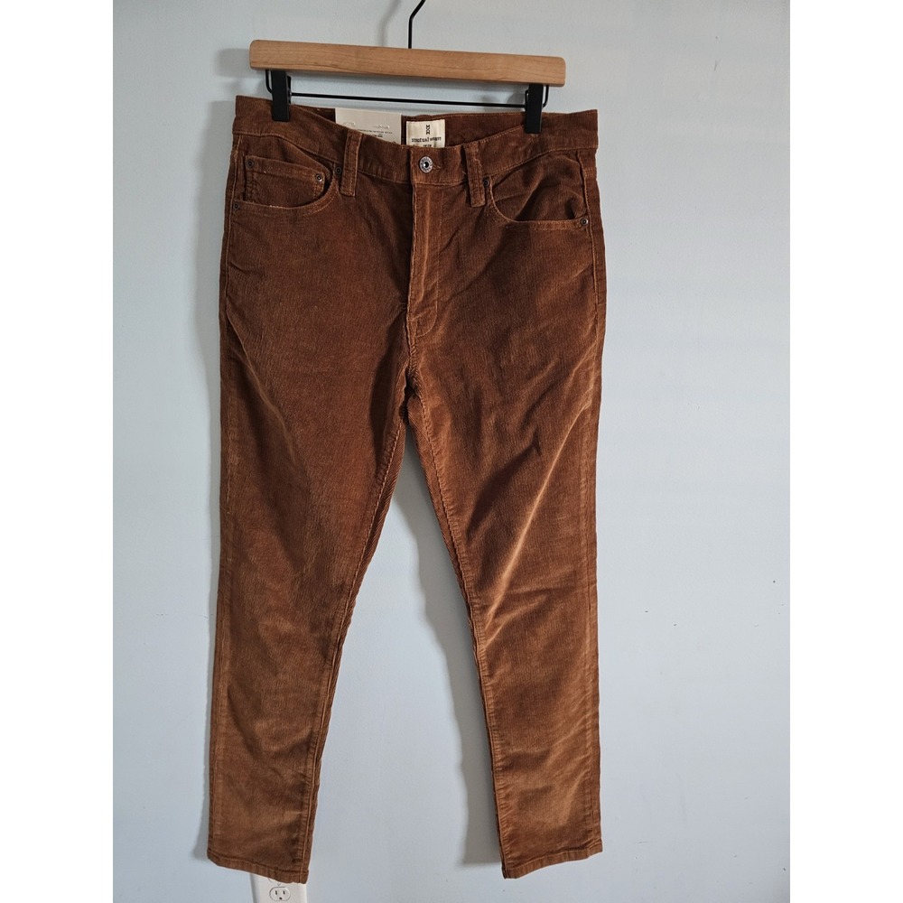Mutual Weave Men's Brown Corduroy Slim Stretch 5-Pocket Pants‎ 32×34 NWT